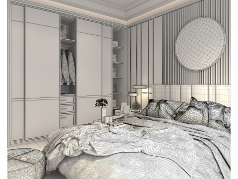 Modern Bedroom Scene 37 Model 3D