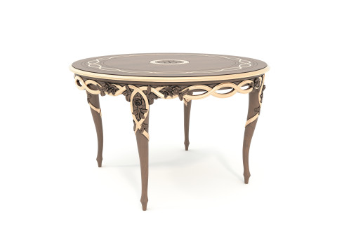Classic European style Dining Table and Chairs 49 3D 模型