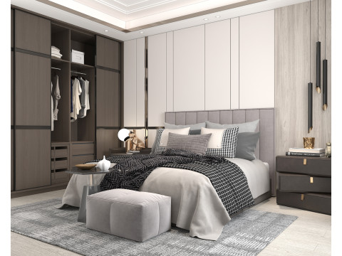 Modern Bedroom Scene 38 Model 3D