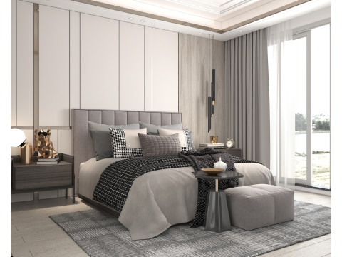 Modern Bedroom Scene 38 Model 3D