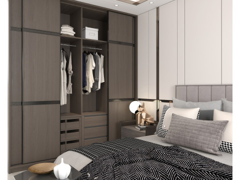 Modern Bedroom Scene 38 Model 3D