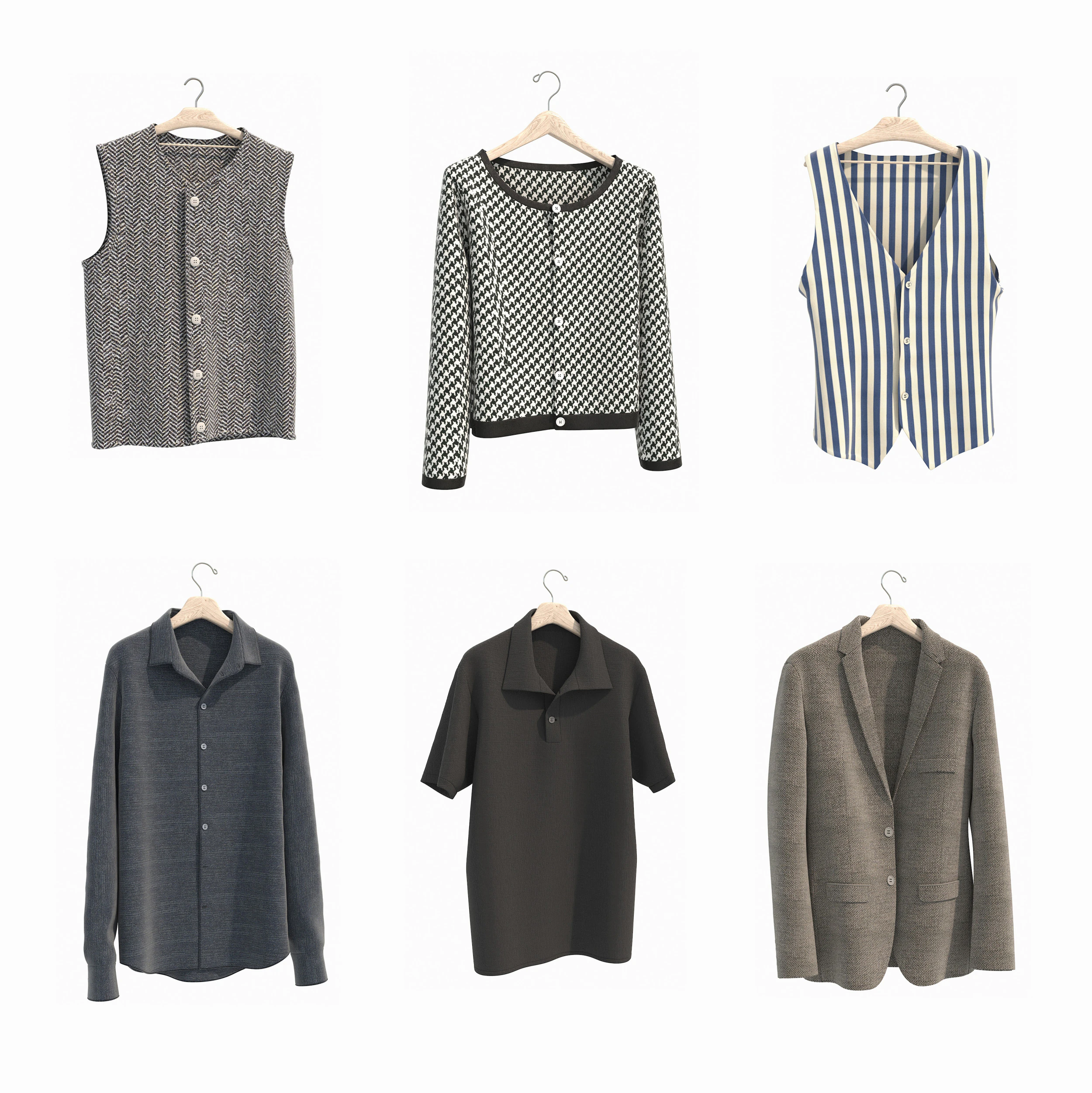 Clothing on Hanger 11 3D Model .c4d .max .obj .3ds .fbx .stl .blend