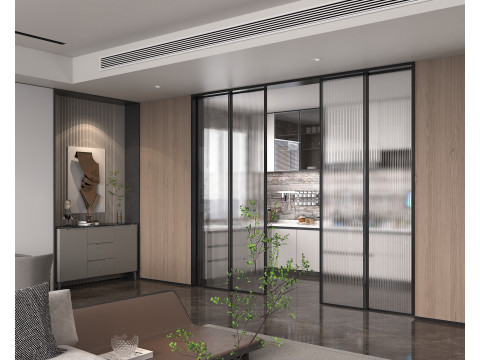 Living Room and Kitchen Scene 4 3D Model