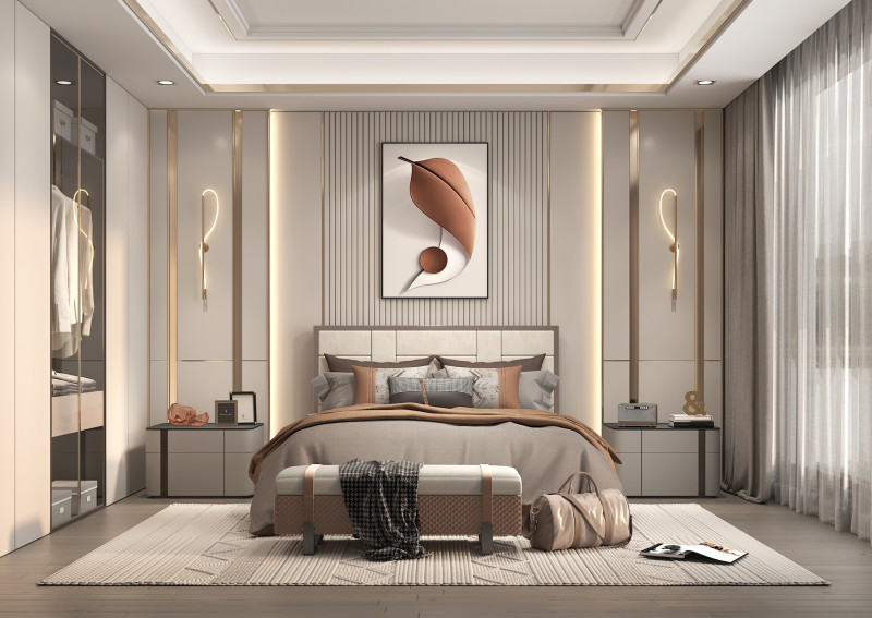 Modern Bedroom Scene 39 Model 3D .c4d .max .obj .3ds .fbx .stl .blend 