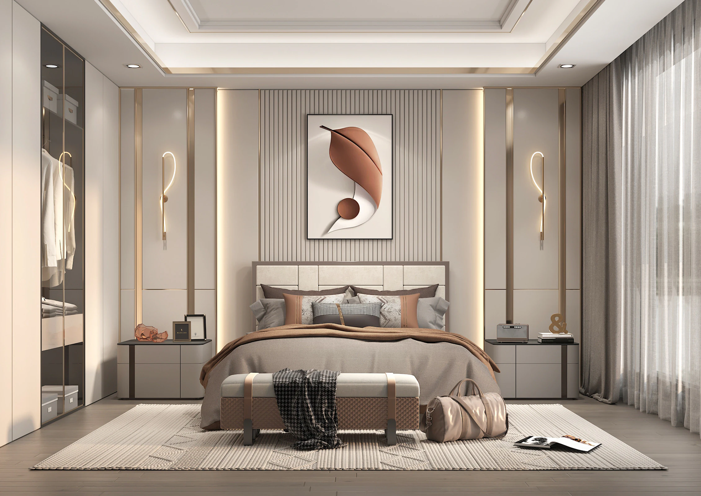 Modern Bedroom Scene 39 3D Model .c4d .max .obj .3ds .fbx .stl .blend 