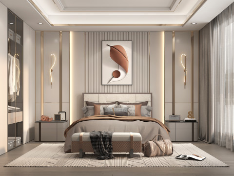 Modern Bedroom Scene 39 Modelo 3D