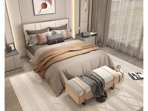 Modern Bedroom Scene 39 3D Model