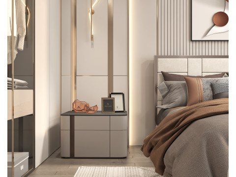 Modern Bedroom Scene 39 Model 3D