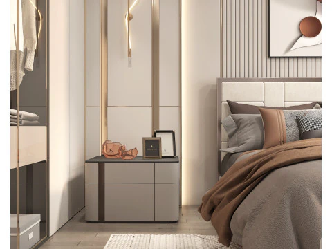 Modern Bedroom Scene 39 3D Model