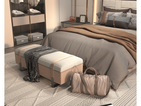 Modern Bedroom Scene 39 Model 3D