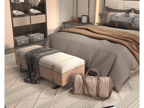 Modern Bedroom Scene 39 3D Model