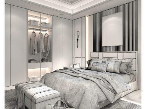 Modern Bedroom Scene 39 Model 3D