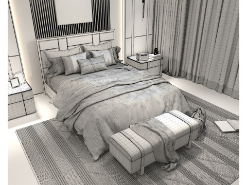 Modern Bedroom Scene 39 Model 3D