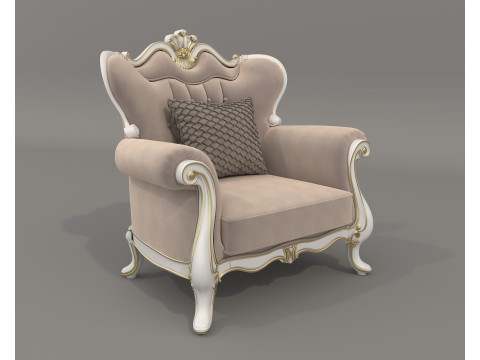 Classic European style Sofa and Armchair set 5 3D Модель
