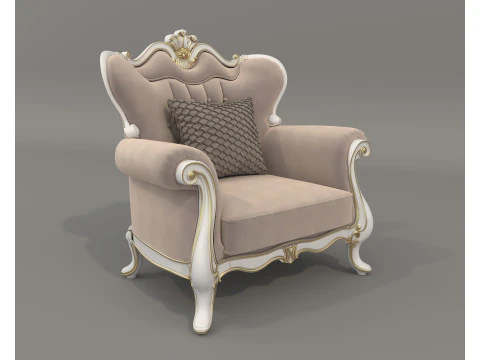 Classic European style Sofa and Armchair set 5 3D Model
