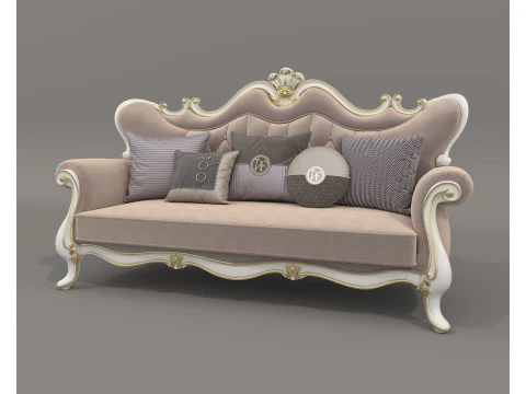 Classic European style Sofa and Armchair set 5 3D Model