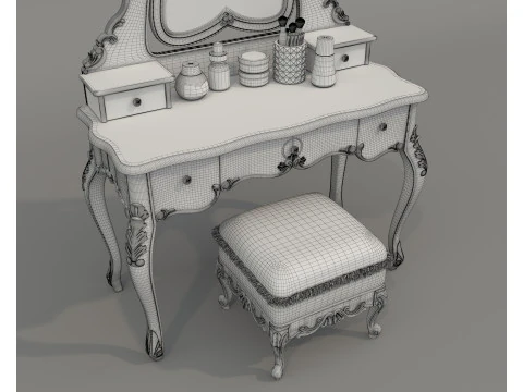 Classic European style Dressing Table 24 3D Model