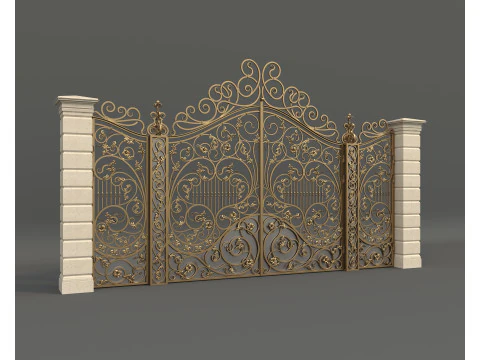 Mansion Gate 7 de estilo europeu cl&aacute;ssico Modelo 3D