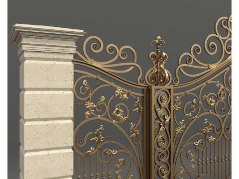 Classic European style Mansion Gate 7 3D Model