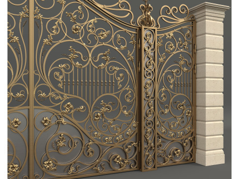Classic European style Mansion Gate 7 Modèle 3D