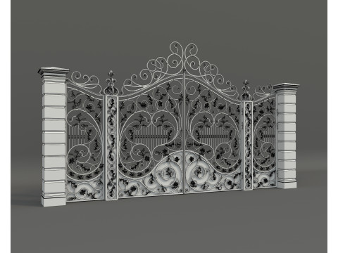 Classic European style Mansion Gate 7 Modèle 3D