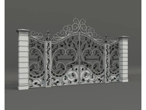 Classic European style Mansion Gate 7 3D Model