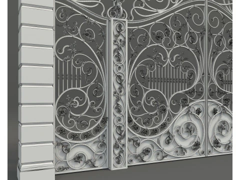 Classic European style Mansion Gate 7 3D Model