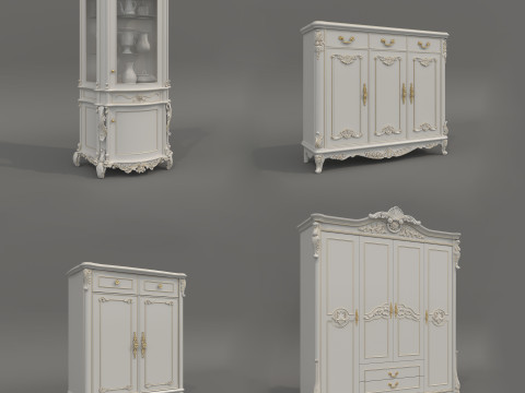 European Classic style Cabinet Collection 5 3D Model
