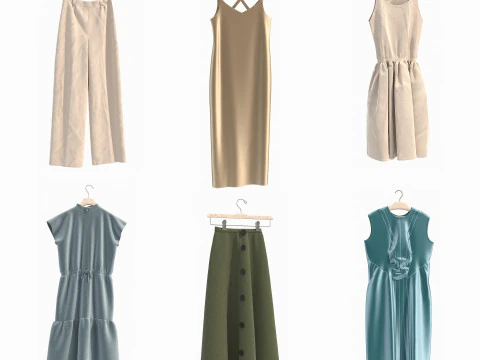 Cole&ccedil;&atilde;o Vestido em Cabide 10 Modelo 3D