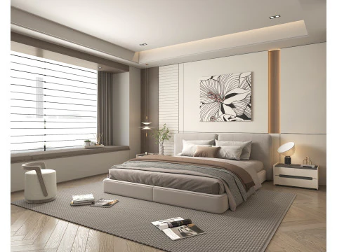 Moderne Schlafzimmerszene 40 3D Modell