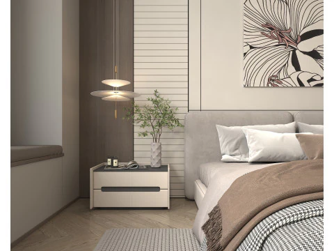 Moderne Schlafzimmerszene 40 3D Modell