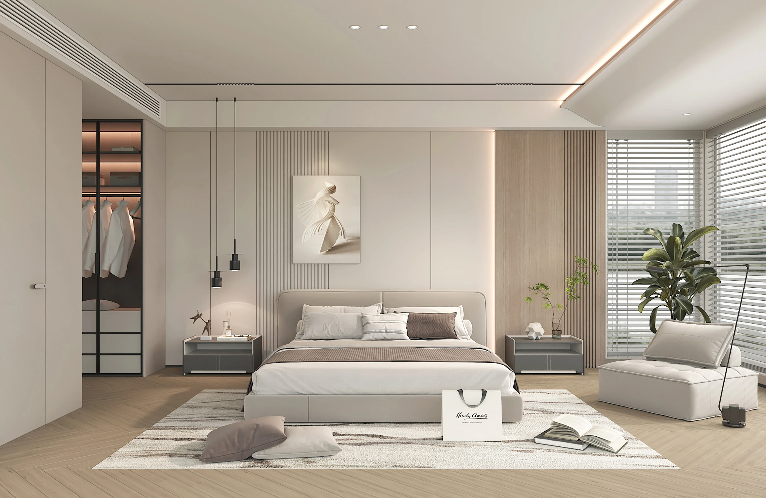 Modern Bedroom Scene 41 3D Model .c4d .max .obj .3ds .fbx .stl .blend