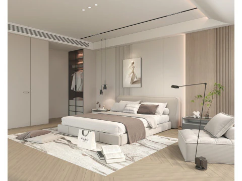 Modern Bedroom Scene 41 3D Model