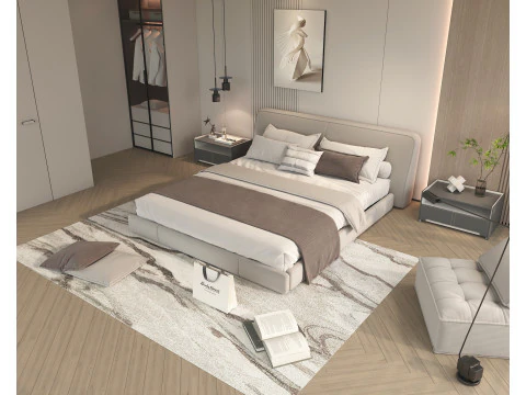 Modern Bedroom Scene 41 3D Model