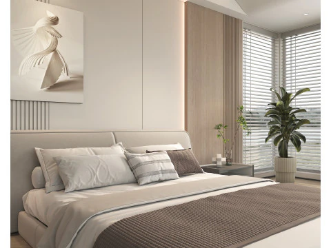 Modern Bedroom Scene 41 3D Model