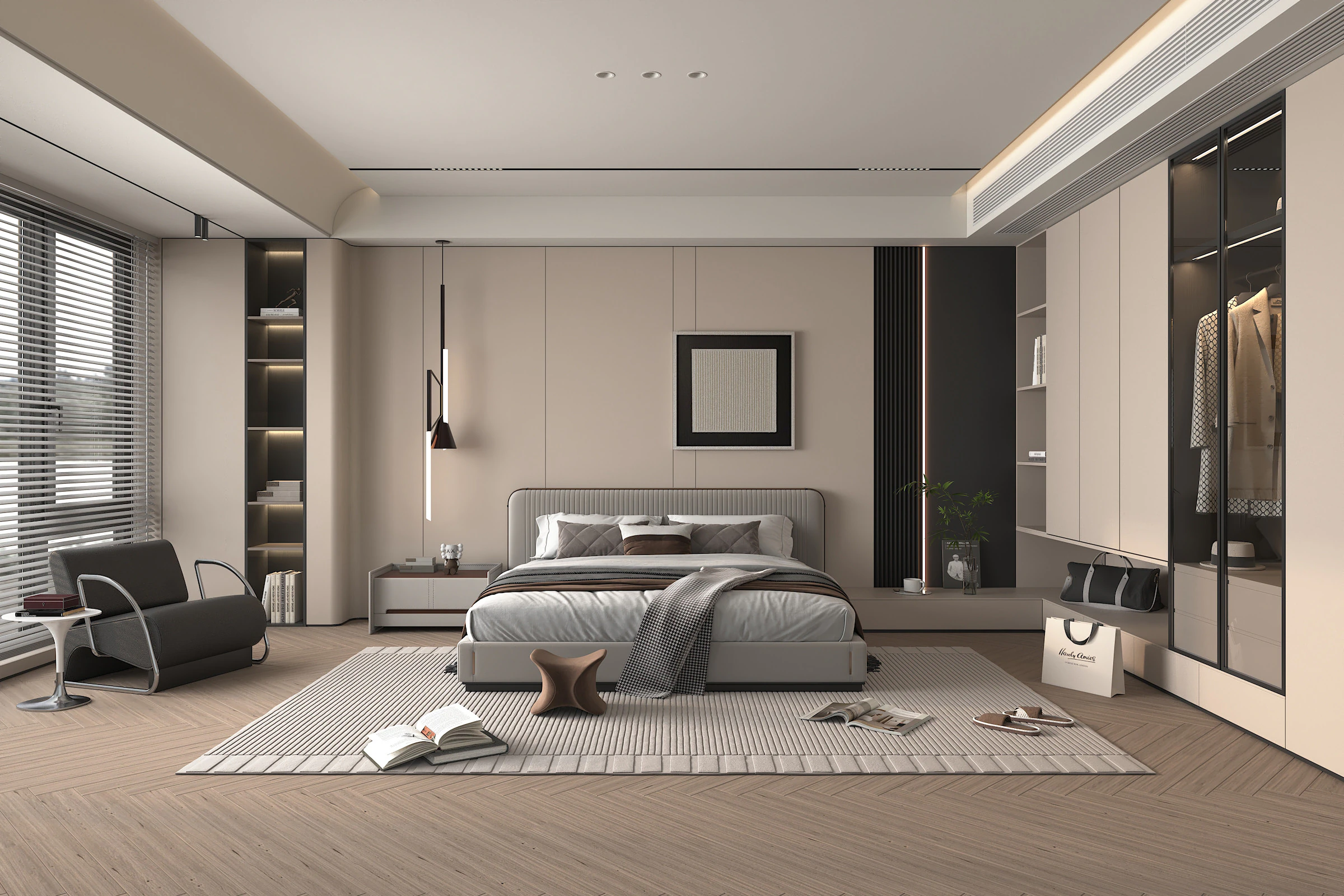 Modern Bedroom Scene 42 3D Model .c4d .max .obj .3ds .fbx .stl .blend