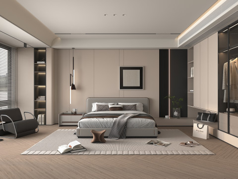 Modern Bedroom Scene 42 Modelo 3D