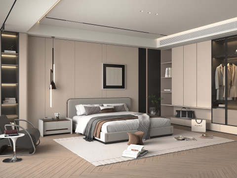 Modern Bedroom Scene 42 Model 3D