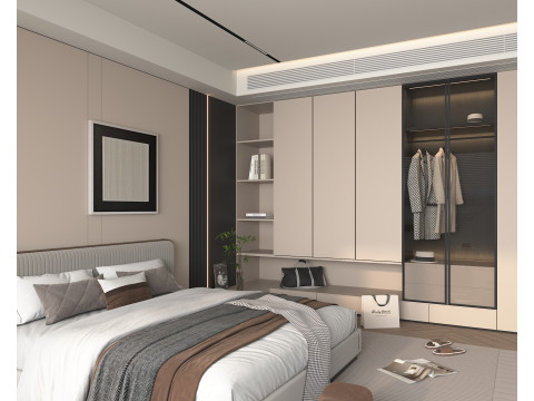 Modern Bedroom Scene 42 Model 3D