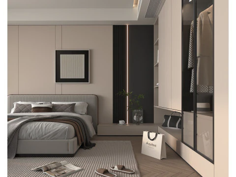 Modern Bedroom Scene 42 3D Model
