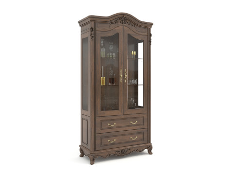 Classic Display Cabinet and Decoration 10 3D Model
