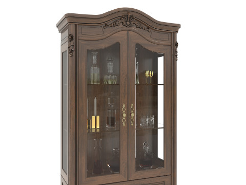 Classic Display Cabinet and Decoration 10 3D Model