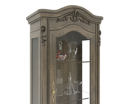 Classic Display Cabinet and Decoration 10 3D Model