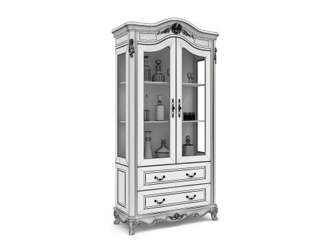 Classic Display Cabinet and Decoration 10 3D Model