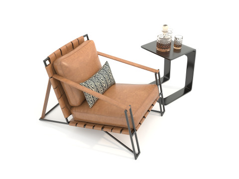 Luxury Coffee Table and Lounge Chair 7 Modelo 3D