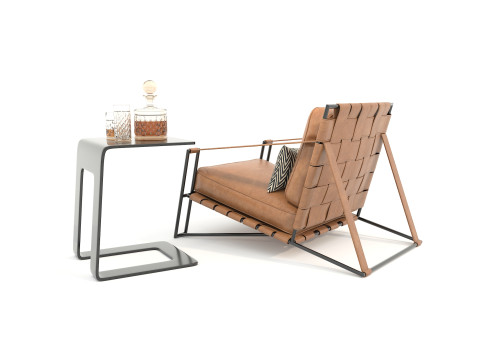 Luxury Coffee Table and Lounge Chair 7 Modelo 3D