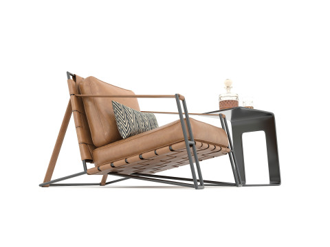 Luxury Coffee Table and Lounge Chair 7 Modelo 3D