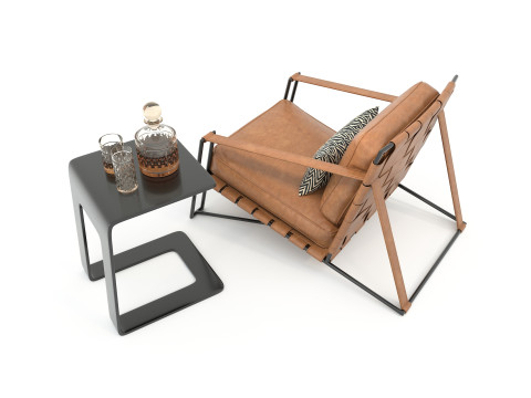 Luxury Coffee Table and Lounge Chair 7 Modelo 3D