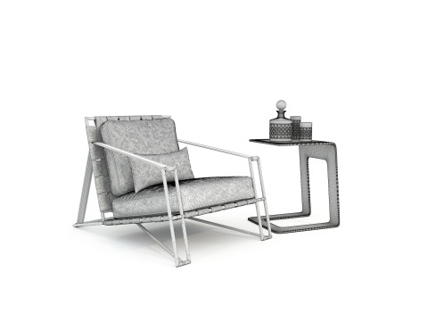 Luxury Coffee Table and Lounge Chair 7 Modelo 3D