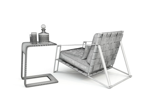 Luxury Coffee Table and Lounge Chair 7 Modelo 3D